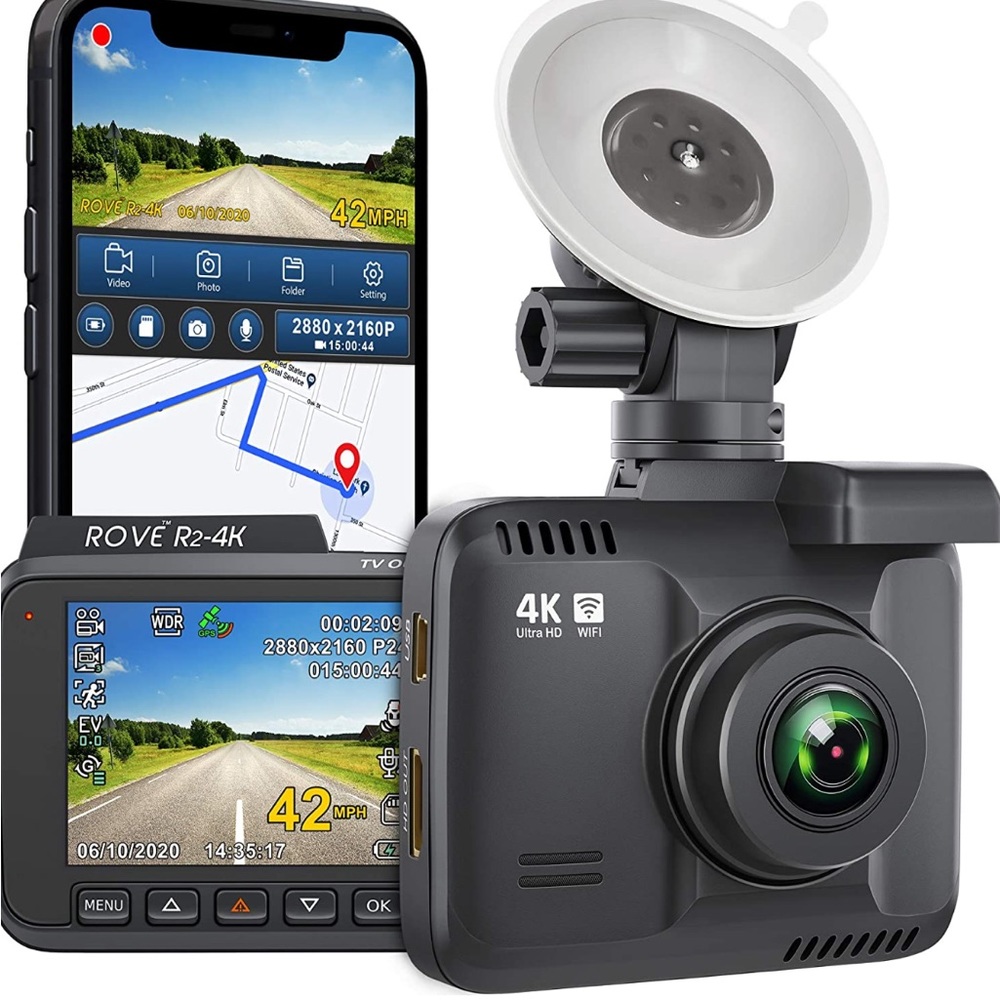 Rove R2- 4K Dash Cam Built in WiFi GPS Car Dashboard Camera Recorder
